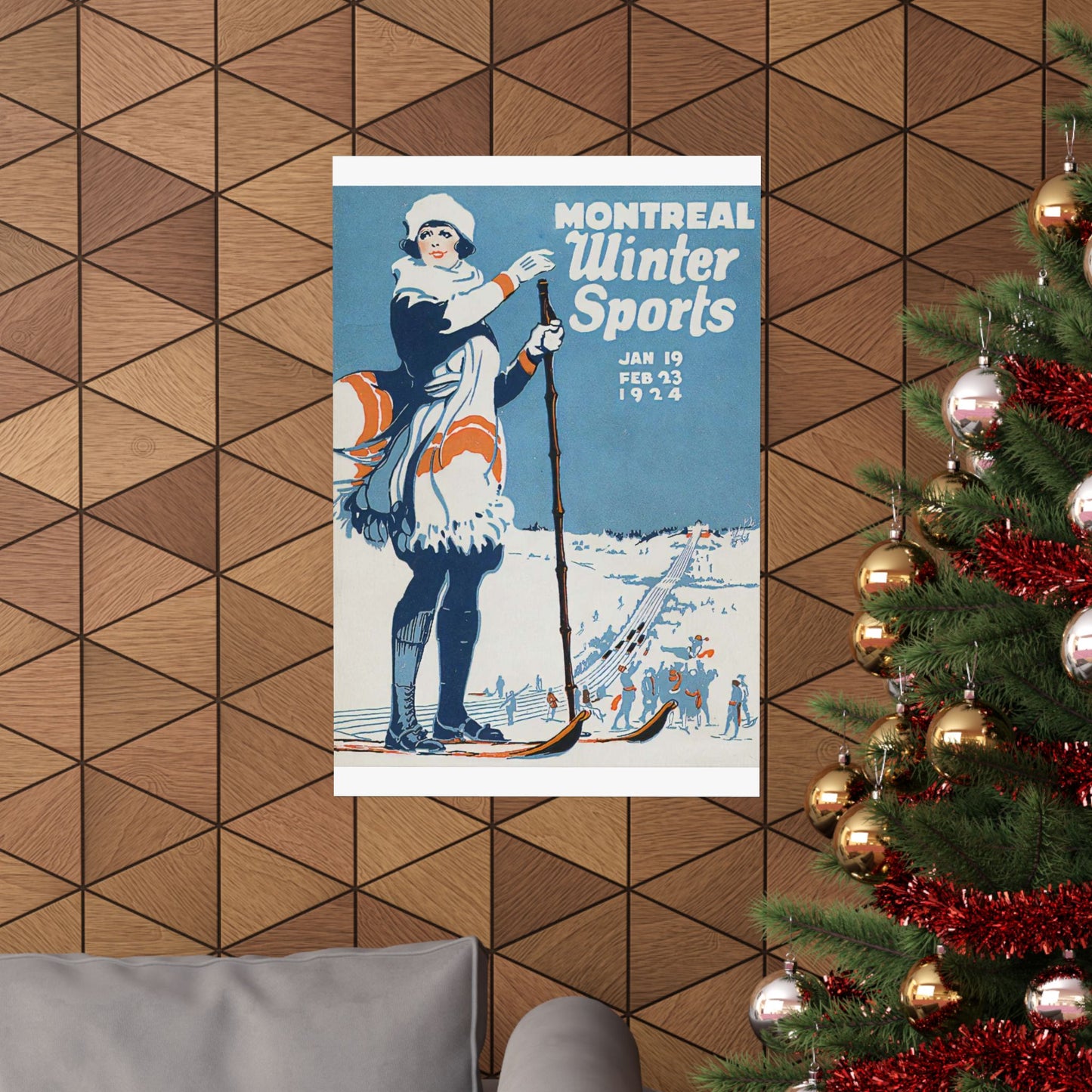 Montreal Winter Sports Vintage Ski Poster — Matte Vertical Poster