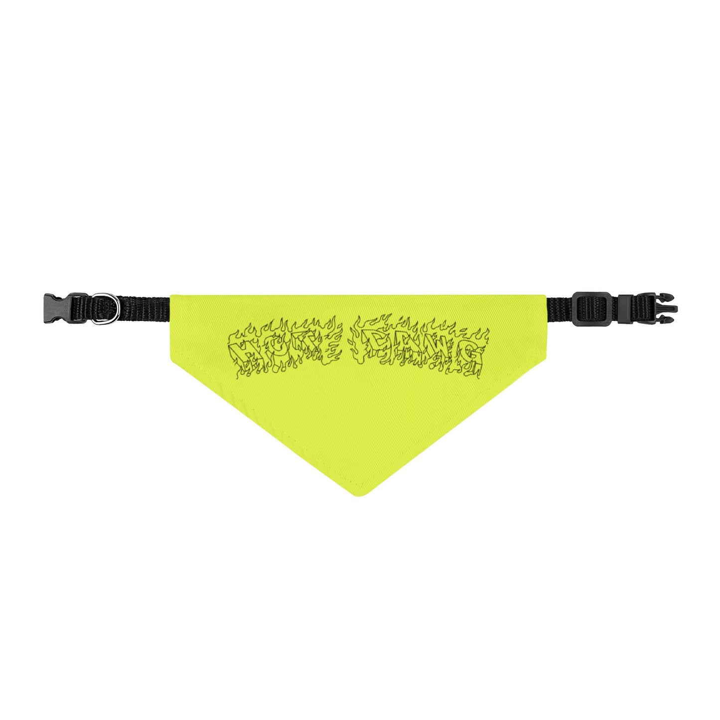 Neon Yellow Clip-On Pet Bandana — High-Visibility Dog & Cat Accessory