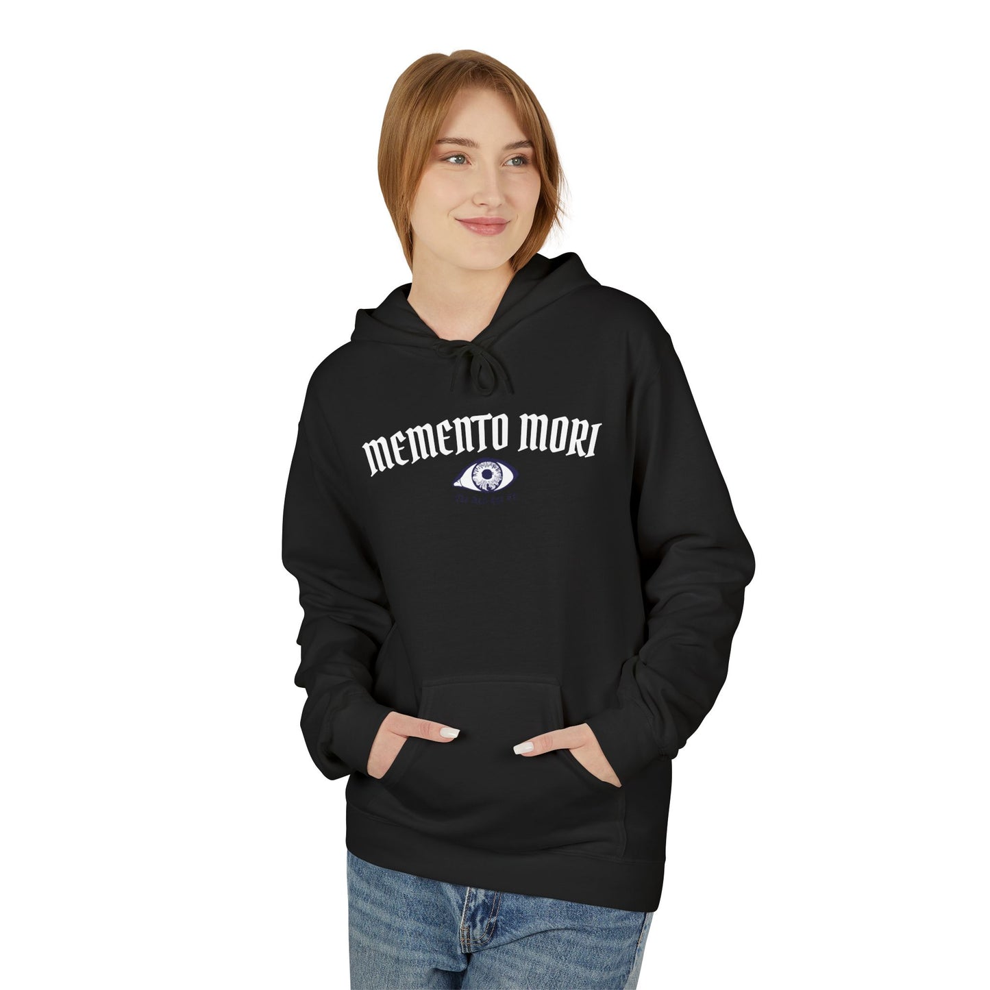 Memento Mori Hoodie — 'BE THE LIGHT' Glowing Angel Back Graphic