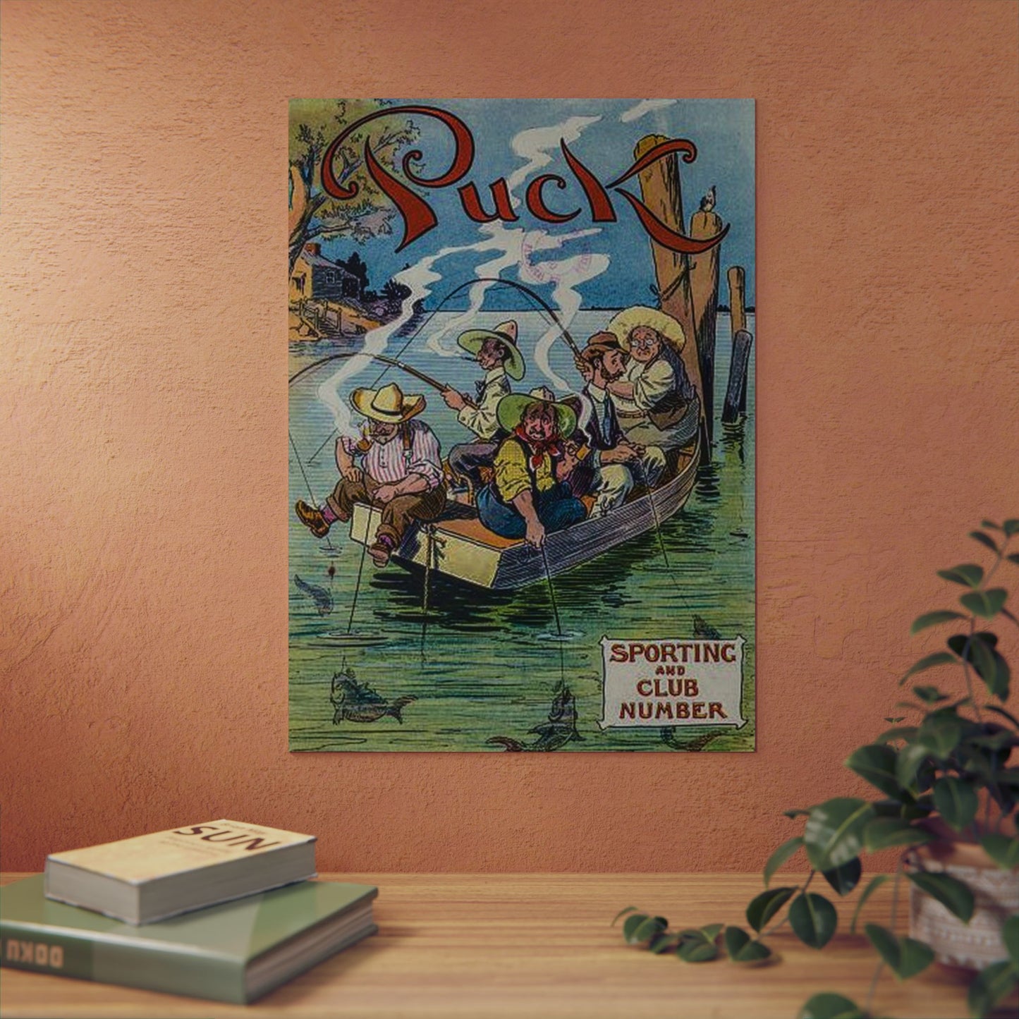 Puck Vintage Fishing Art Aluminum Wall Art Panel