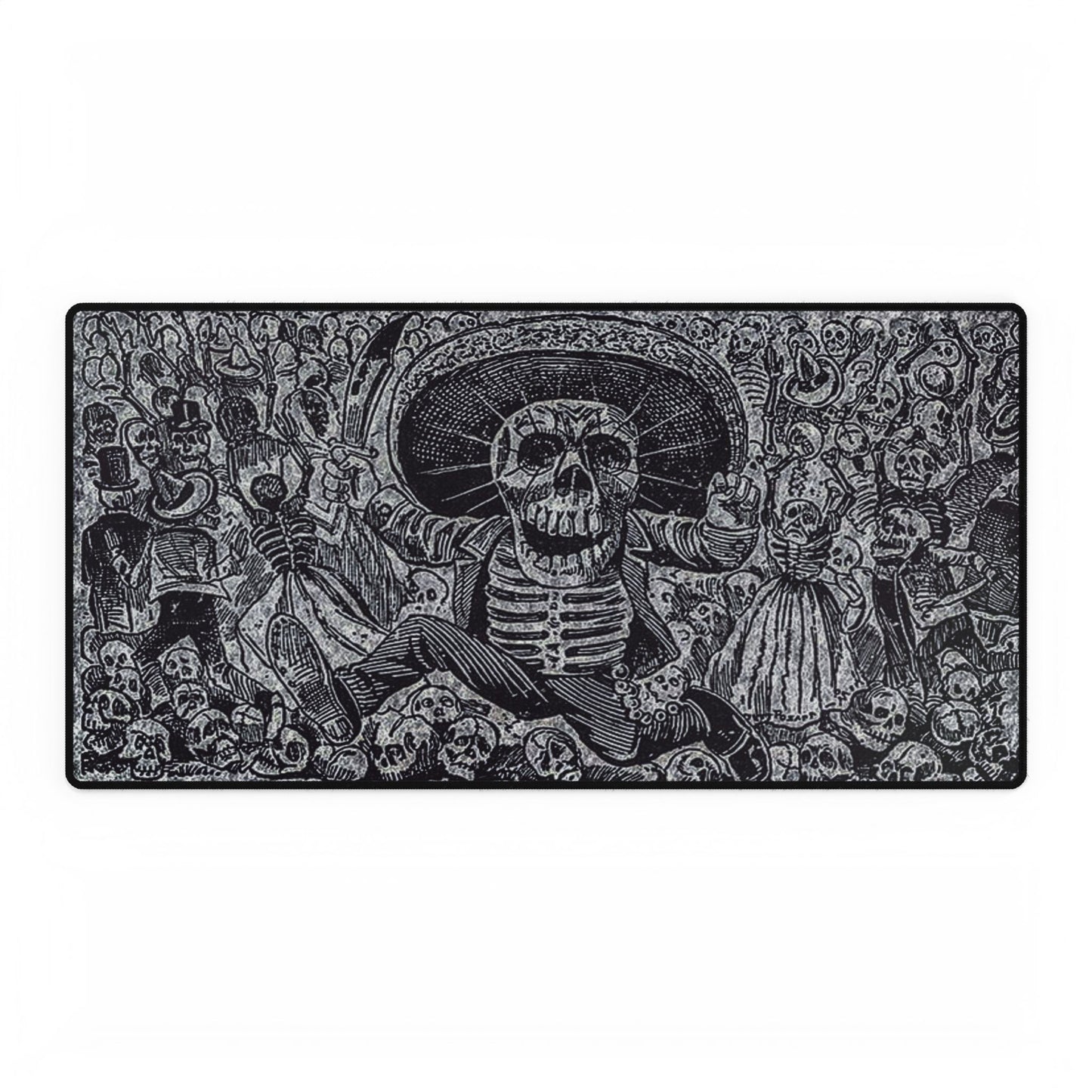 Day of the Dead Skeleton Desk Mat — Dia de los Muertos Gothic Mouse Pad
