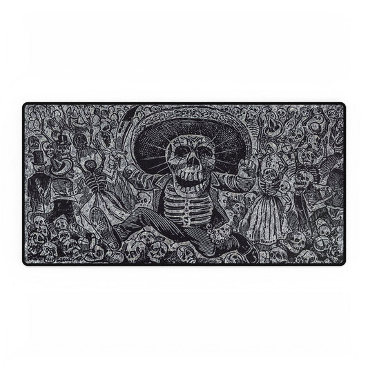 Day of the Dead Skeleton Desk Mat — Dia de los Muertos Gothic Mouse Pad