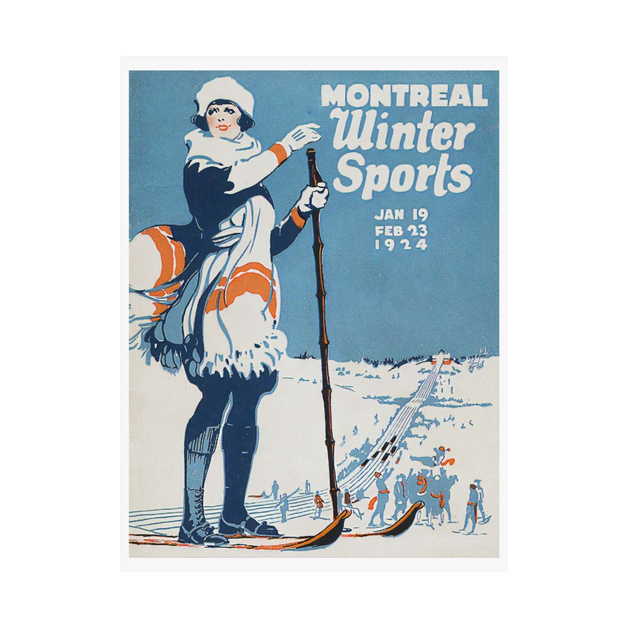 Montreal Winter Sports Vintage Ski Poster — Matte Vertical Poster
