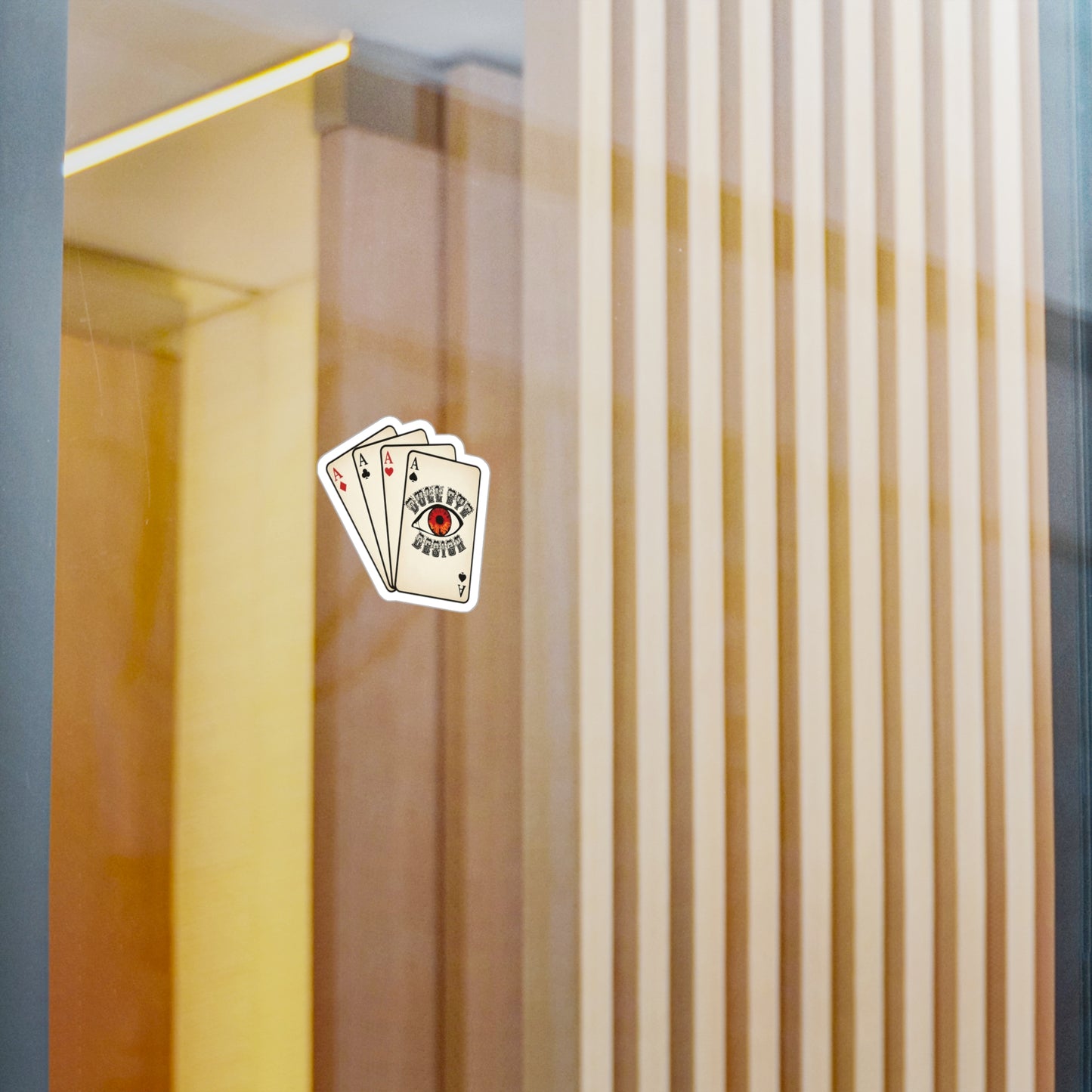 Dull Eye Design Kiss-Cut Vinyl Sticker — Vintage Playing Cards with Eye Logo