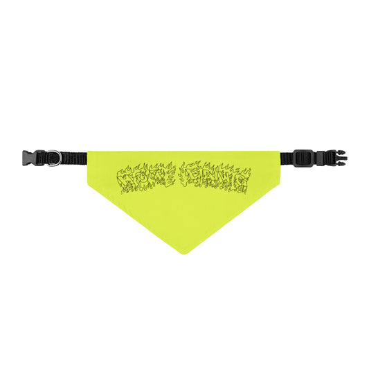Neon Yellow Clip-On Pet Bandana — High-Visibility Dog & Cat Accessory