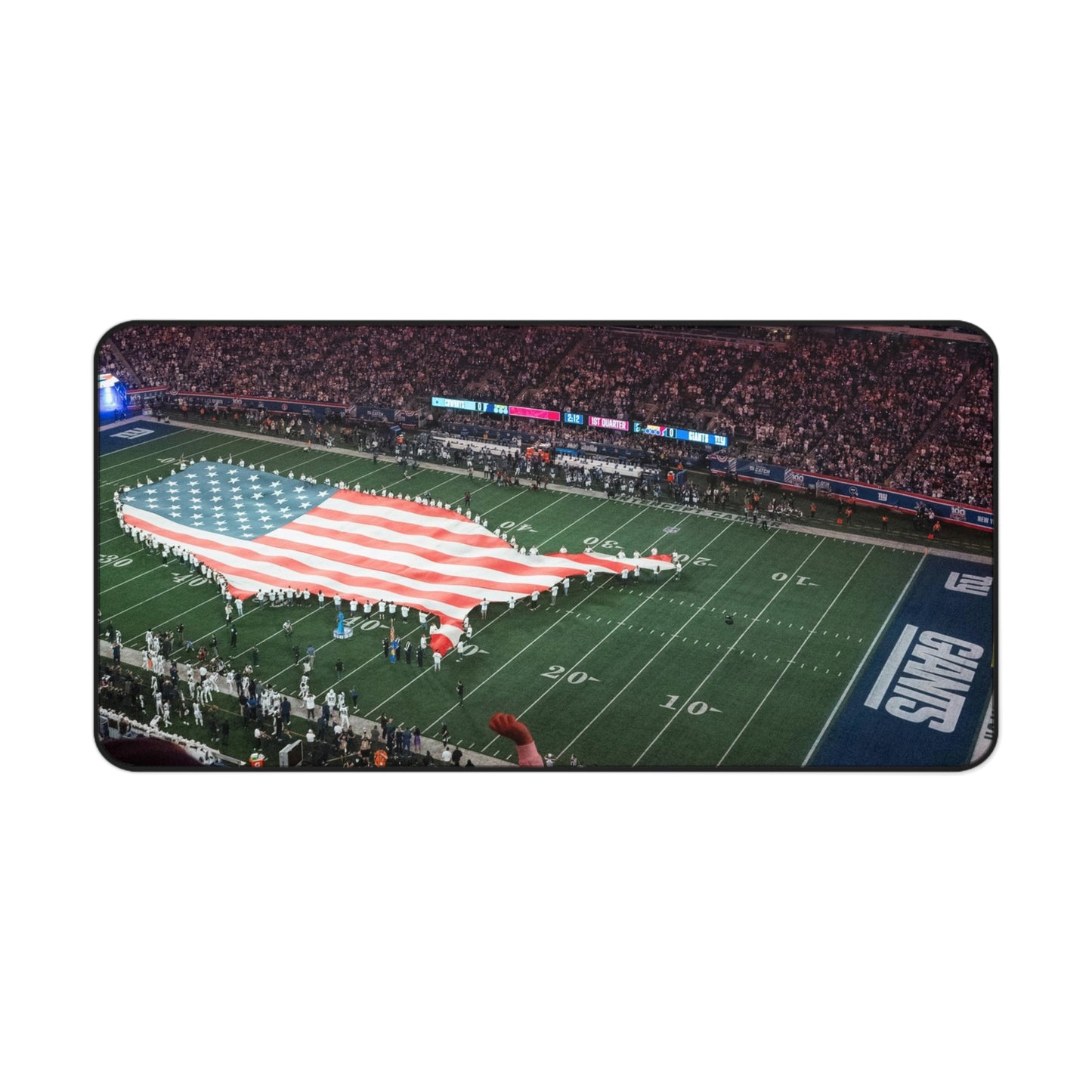 Patriotic Stadium Desk Mat — American Flag Football Field Mouse Pad