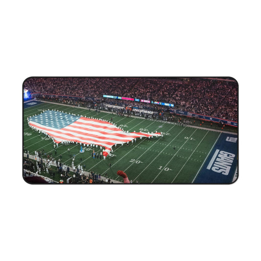 Patriotic Stadium Desk Mat — American Flag Football Field Mouse Pad