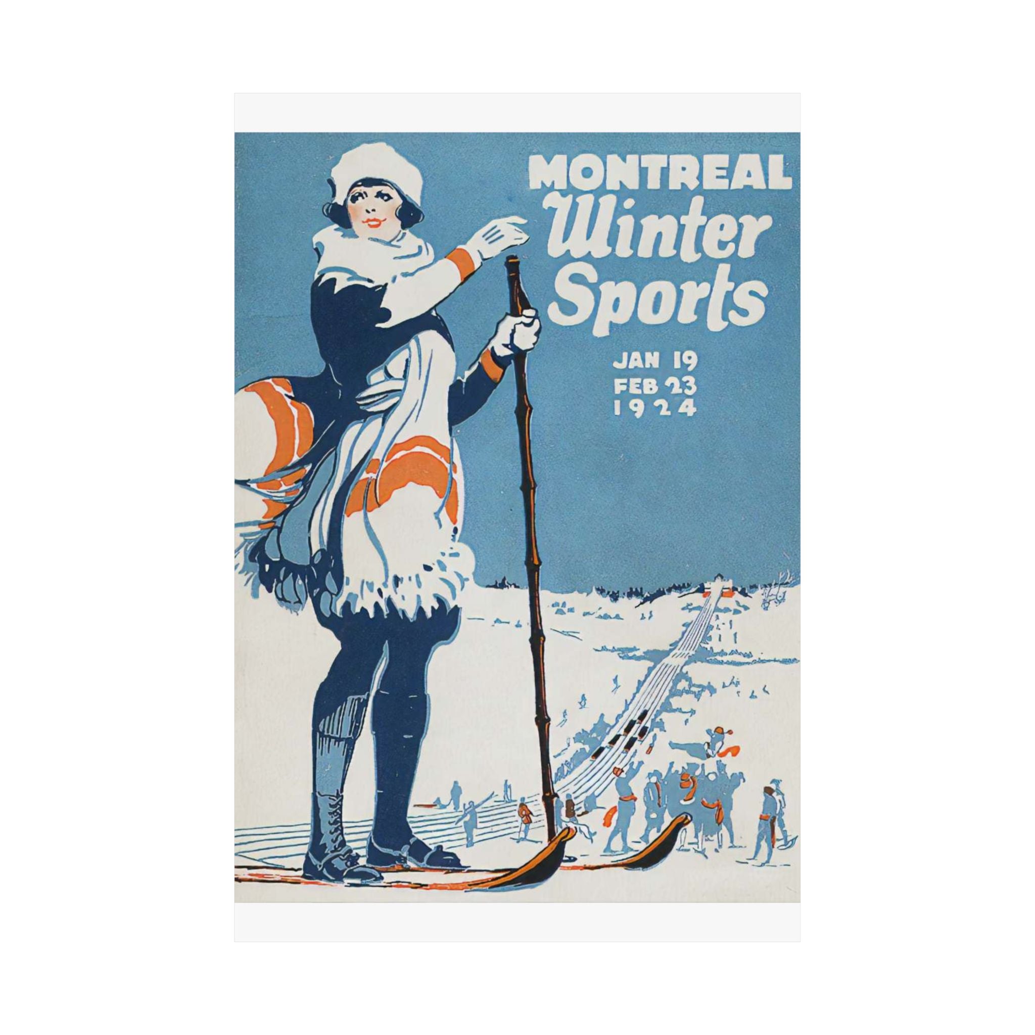 Montreal Winter Sports Vintage Ski Poster — Matte Vertical Poster
