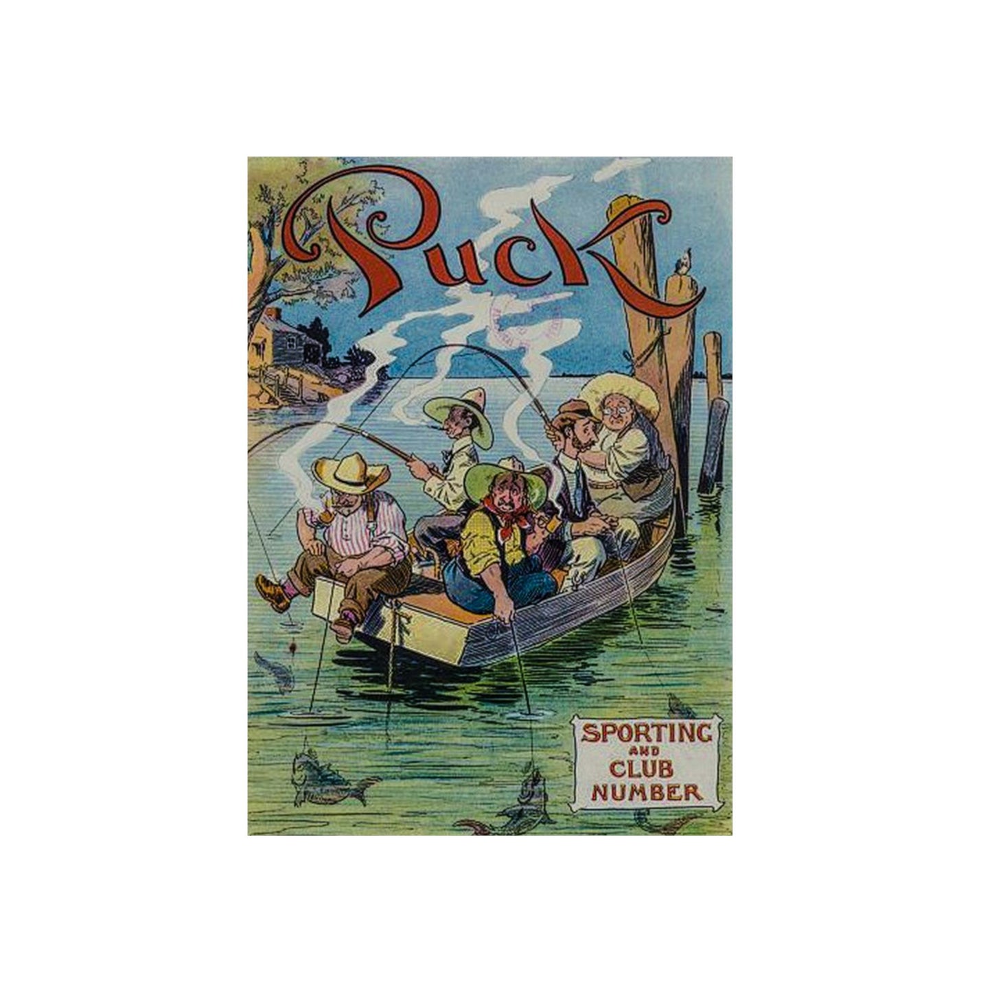 Puck Vintage Fishing Art Aluminum Wall Art Panel