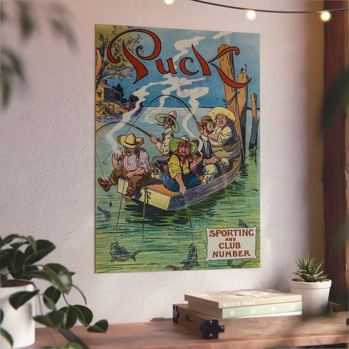 Puck Vintage Fishing Art Aluminum Wall Art Panel