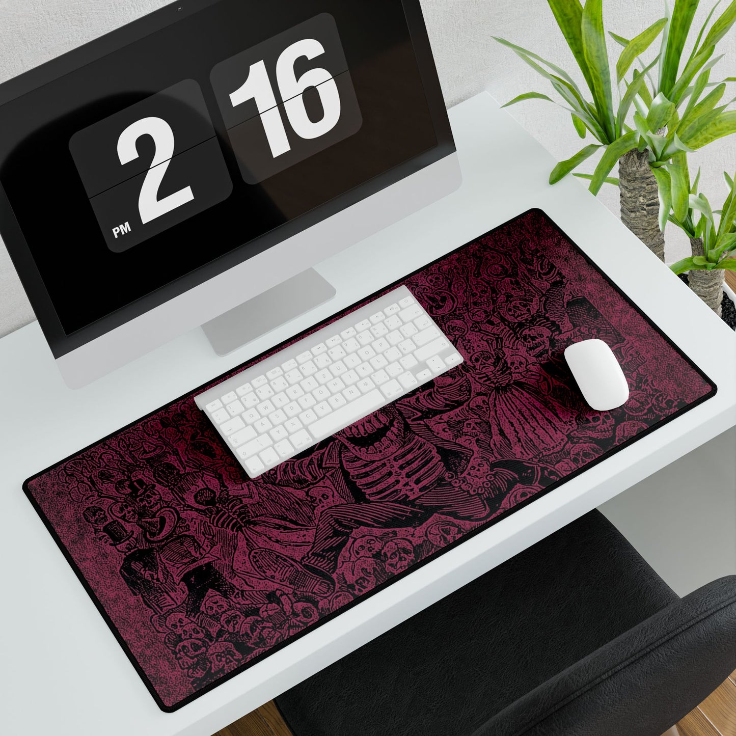 Day of the Dead Skeleton Desk Mat — Gothic Calavera Mouse Pad