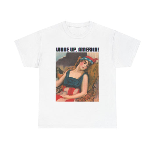 Wake Up, America! Tee - Vintage Patriot Graphic T-Shirt