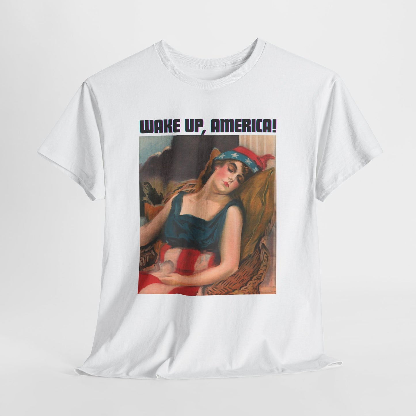 Wake Up, America! Tee - Vintage Patriot Graphic T-Shirt